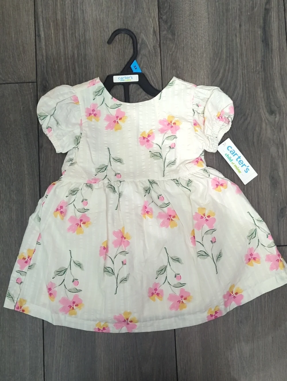 Carter's Cream Dress with Pink and Yellow Floral Print